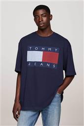 ΑΝΔΡΙΚΟ T-SHIRT LOGO PRINT OVERSIZED FIT - DM0DM19693 ΜΠΛΕ ΣΚΟΥΡΟ TOMMY JEANS