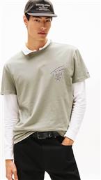 ΑΝΔΡΙΚΟ T-SHIRT ΜΕ ΛΟΓΟΤΥΠΟ REGULAR FIT - DM0DM22120 ΠΡΑΣΙΝΟ ΜΕΝΤΑΣ TOMMY JEANS