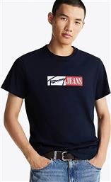 ΑΝΔΡΙΚΟ T-SHIRT ΜΕ ΛΟΓΟΤΥΠΟ SLIM FIT - DM0DM20365 ΜΠΛΕ ΣΚΟΥΡΟ TOMMY JEANS