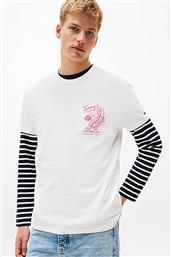 ΑΝΔΡΙΚΟ T-SHIRT ΜΕ PRINT REGULAR FIT - DM0DM21829 ΕΚΡΟΥ TOMMY JEANS