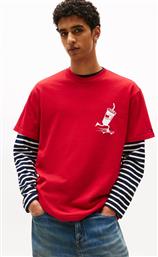 ΑΝΔΡΙΚΟ T-SHIRT ΜΕ PRINT RELAXED FIT - DM0DM21830 ΚΟΚΚΙΝΟ TOMMY JEANS
