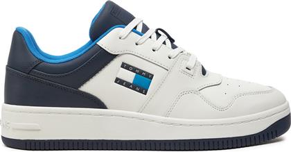 ΑΘΛΗΤΙΚΑ BASKET LEATHER EM0EM01434 ΣΚΟΥΡΟ ΜΠΛΕ TOMMY JEANS