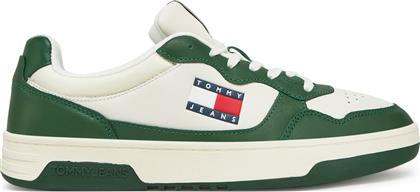 ΑΘΛΗΤΙΚΑ (NEW) TJM CUPSOLE LEATHER ESS EM0EM01443 ΛΕΥΚΟ TOMMY JEANS