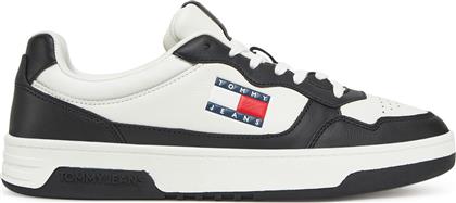 ΑΘΛΗΤΙΚΑ (NEW) TJM CUPSOLE LEATHER ESS EM0EM01443 ΛΕΥΚΟ TOMMY JEANS