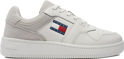 ΑΘΛΗΤΙΚΑ RETRO BASKET MIX MEDIA EN0EN02653 ΛΕΥΚΟ TOMMY JEANS