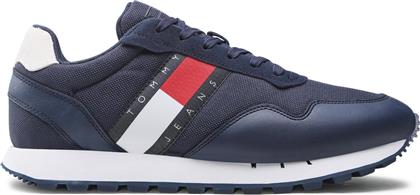 ΑΘΛΗΤΙΚΑ RETRO LEATHER RUNNER EM0EM01081 ΣΚΟΥΡΟ ΜΠΛΕ TOMMY JEANS