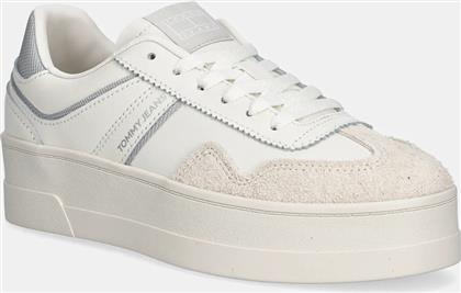 ΑΘΛΗΤΙΚΑ THE GREENWICH FLATFORM ΧΡΩΜΑ: ΜΠΕΖ, EN0EN02807 TOMMY JEANS