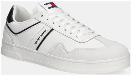 ΑΘΛΗΤΙΚΑ THE GREENWICH LEATHER ΧΡΩΜΑ: ΑΣΠΡΟ, EM0EM01571 TOMMY JEANS