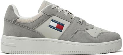 ΑΘΛΗΤΙΚΑ TJM BASKET LEATHER EM0EM01440 ΓΚΡΙ TOMMY JEANS