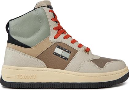 ΑΘΛΗΤΙΚΑ TJM BASKET MID LEATHER EM0EM01258 ΜΠΕΖ TOMMY JEANS