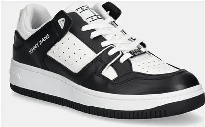 ΑΘΛΗΤΙΚΑ TJM BASKET RETRO CUPSOLE WL ΧΡΩΜΑ: ΜΑΥΡΟ, EM0EM01464 TOMMY JEANS