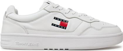 ΑΘΛΗΤΙΚΑ TJM CUPSOLE LEATHER ESS EM0EM01443 ΛΕΥΚΟ TOMMY JEANS