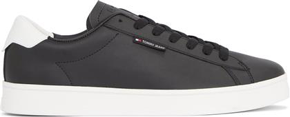 ΑΘΛΗΤΙΚΑ TJM LEATHER LOW CUPSOLE EM0EM01374 ΜΑΥΡΟ TOMMY JEANS