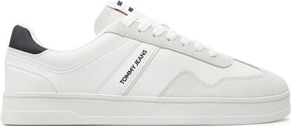 ΑΘΛΗΤΙΚΑ TJM LEATHER RETRO CUPSOLE EM0EM01414 ΕΚΡΟΥ TOMMY JEANS