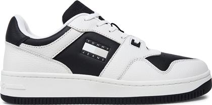 ΑΘΛΗΤΙΚΑ TJM RETRO BASKET CUPSOLE TUMBLE EM0EM01513 ΛΕΥΚΟ TOMMY JEANS