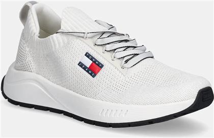 ΑΘΛΗΤΙΚΑ TJM RUNNER KNITTED ΧΡΩΜΑ: ΑΣΠΡΟ, EM0EM01580 TOMMY JEANS
