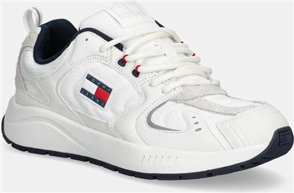 ΑΘΛΗΤΙΚΑ TJM RUNNER MIX MATERIAL ΧΡΩΜΑ: ΑΣΠΡΟ, EM0EM01581 TOMMY JEANS