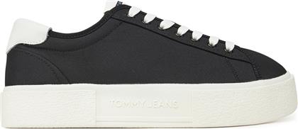 ΑΘΛΗΤΙΚΑ TJW FLATFORM CANVAS SNEAKER EN0EN02792 ΜΑΥΡΟ TOMMY JEANS