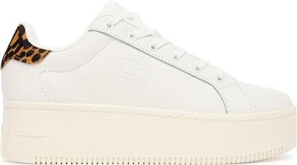 ΑΘΛΗΤΙΚΑ TJW FLATFORM LEOPARD SNEAKER EN0EN02930 ΛΕΥΚΟ TOMMY JEANS