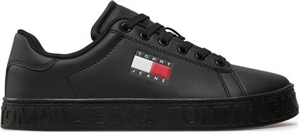 ΑΘΛΗΤΙΚΑ TJW LOGO OUTSOLE SNEAKER ESS EN0EN02703 ΜΑΥΡΟ TOMMY JEANS