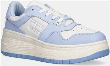ΑΘΛΗΤΙΚΑ TJW RETRO BASKET FLATFORM ESS ΧΡΩΜΑ: ΜΑΥΡΟ, EN0EN02506 TOMMY JEANS