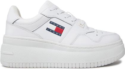 ΑΘΛΗΤΙΚΑ TJW RETRO BASKET FLATFORM ESS EN0EN02506 ΛΕΥΚΟ TOMMY JEANS