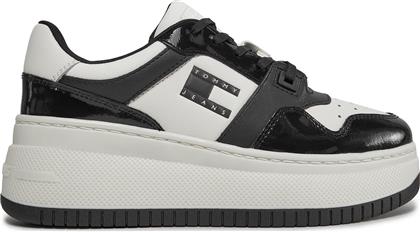 ΑΘΛΗΤΙΚΑ TJW RETRO BASKET FLATFORM PATENT EN0EN02523 ΕΚΡΟΥ TOMMY JEANS