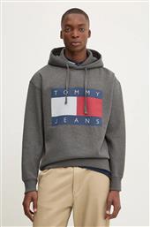 ΜΠΛΟΥΖΑ ΧΡΩΜΑ: ΓΚΡΙ, ΜΕ ΚΟΥΚΟΥΛΑ, DM0DM20591 TOMMY JEANS