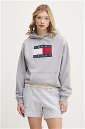 ΜΠΛΟΥΖΑ ΧΡΩΜΑ: ΓΚΡΙ, ΜΕ ΚΟΥΚΟΥΛΑ, DW0DW19407 TOMMY JEANS