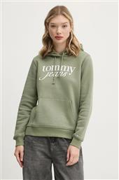 ΜΠΛΟΥΖΑ ΧΡΩΜΑ: ΠΡΑΣΙΝΟ, ΜΕ ΚΟΥΚΟΥΛΑ, DW0DW20170 TOMMY JEANS