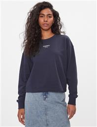 ΜΠΛΟΥΖΑ ESS LOGO DW0DW16393 ΣΚΟΥΡΟ ΜΠΛΕ CROPPED FIT TOMMY JEANS