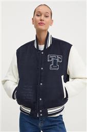 BOMBER ΜΠΟΥΦΑΝ ΑΠΟ ΜΑΛΛΙ ΧΡΩΜΑ: ΝΑΥΤΙΚΟ ΜΠΛΕ, DW0DW18845 TOMMY JEANS