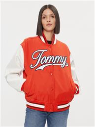 ΜΠΟΜΠΕΡ ΜΠΟΥΦΑΝ LETTERMAN DW0DW17233 ΚΟΚΚΙΝΟ RELAXED FIT TOMMY JEANS