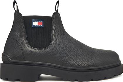 ΜΠΟΤΑΚΙΑ ΜΕ ΛΑΣΤΙΧΟ TJM CHELSEA LEATHER WL EM0EM01670 ΜΑΥΡΟ TOMMY JEANS