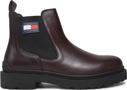 ΜΠΟΤΑΚΙΑ ΜΕ ΛΑΣΤΙΧΟ TJM LEATHER CHELSEA BOOT EM0EM01448 ΚΑΦΕ TOMMY JEANS