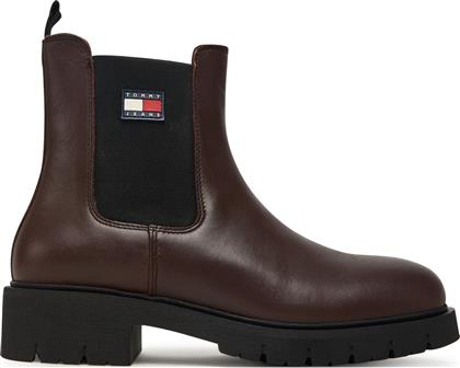 ΜΠΟΤΑΚΙΑ ΜΕ ΛΑΣΤΙΧΟ TJW CHELSEA LEATHER BOOT EN0EN02825 ΚΑΦΕ TOMMY JEANS