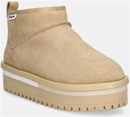 ΜΠΟΤΕΣ ΧΙΟΝΙΟΥ ΣΟΥΕΤ TJW SUEDE FLATFORM BOOT WL ΧΡΩΜΑ: ΜΠΕΖ, EN0EN02599 TOMMY JEANS