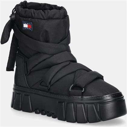 ΜΠΟΤΕΣ ΧΙΟΝΙΟΥ TJW CHUNKY SNOW BOOT NYLON ΧΡΩΜΑ: ΜΑΥΡΟ, EN0EN02842 TOMMY JEANS