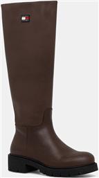 ΜΠΟΤΕΣ TJW STRETCHY LONG SHAFT ΧΡΩΜΑ: ΚΑΦΕ, EN0EN02828 TOMMY JEANS