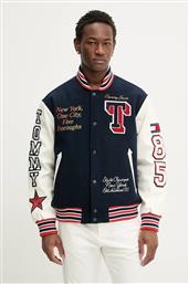 ΜΠΟΥΦΑΝ BOMBER ΜΕ ΠΡΟΣΘΗΚΗ ΜΑΛΛΙΟΥ ΧΡΩΜΑ: ΝΑΥΤΙΚΟ ΜΠΛΕ, DM0DM22729 TOMMY JEANS