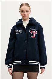 ΜΠΟΥΦΑΝ ΜΕ ΠΡΟΣΘΗΚΗ ΜΑΛΛΙΝΟΥ ΥΦΑΣΜΑΤΟΣ TOMMY JEANS