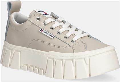 ΔΕΡΜΑΤΙΝΑ ΑΘΛΗΤΙΚΑ ΠΑΠΟΥΤΣΙΑ TJW VULC FLATFORM LEATHER TOMMY JEANS