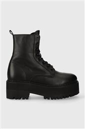 ΔΕΡΜΑΤΙΝΑ WORKERS TJW BOOT ZIP UP ΧΡΩΜΑ: ΜΑΥΡΟ, EN0EN02305 F3EN0EN02305 TOMMY JEANS από το ANSWEAR