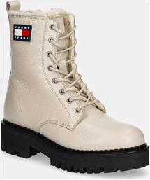 ΔΕΡΜΑΤΙΝΑ WORKERS TJW URBAN BOOT TUMBLED LTR WL ΧΡΩΜΑ: ΜΠΕΖ, EN0EN02317 TOMMY JEANS