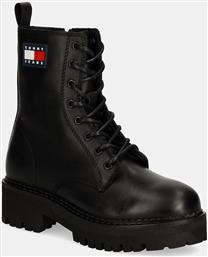 ΔΕΡΜΑΤΙΝΑ WORKERS TJW URBAN LACE UP BOOT ΧΡΩΜΑ: ΜΑΥΡΟ, EN0EN02628 TOMMY JEANS