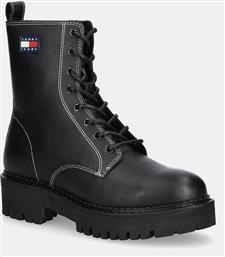 ΔΕΡΜΑΤΙΝΑ WORKERS TJW URBAN LACE UP BOOT ΧΡΩΜΑ: ΜΑΥΡΟ, EN0EN02907 TOMMY JEANS