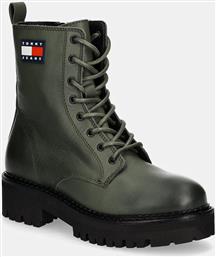 ΔΕΡΜΑΤΙΝΑ WORKERS TJW URBAN LACE UP BOOT ΧΡΩΜΑ: ΠΡΑΣΙΝΟ, EN0EN02628 TOMMY JEANS