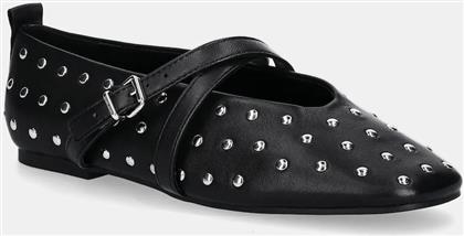 ΔΕΡΜΑΤΙΝΕΣ ΜΠΑΛΑΡΙΝΕΣ MARYJANE STUDDED BALLERINA ΧΡΩΜΑ: ΜΑΥΡΟ, EN0EN02886 TOMMY JEANS