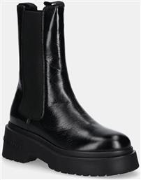 ΔΕΡΜΑΤΙΝΕΣ ΜΠΟΤΕΣ CHUNKY SHINY LEATHER CHELSEA ΓΥΝΑΙΚΕΙΑ, ΧΡΩΜΑ: ΜΑΥΡΟ, EN0EN02888 TOMMY JEANS
