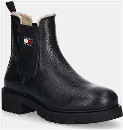 ΔΕΡΜΑΤΙΝΕΣ ΜΠΟΤΕΣ ΤΣΕΛΣΙ TJW CHELSEA BOOT WL ΓΥΝΑΙΚΕΙΕΣ, ΧΡΩΜΑ: ΜΑΥΡΟ, EN0EN02826 TOMMY JEANS